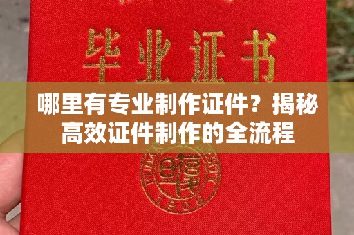 尖扎哪里有专业制作证件？揭秘高效证件制作的全流程